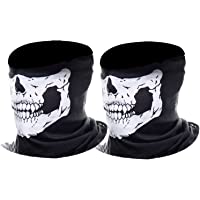 eBoot Máscara de Calavera Mascarilla Fantasma de Medio Cráneo de Motocicleta- (Negro- 2 Paquete)